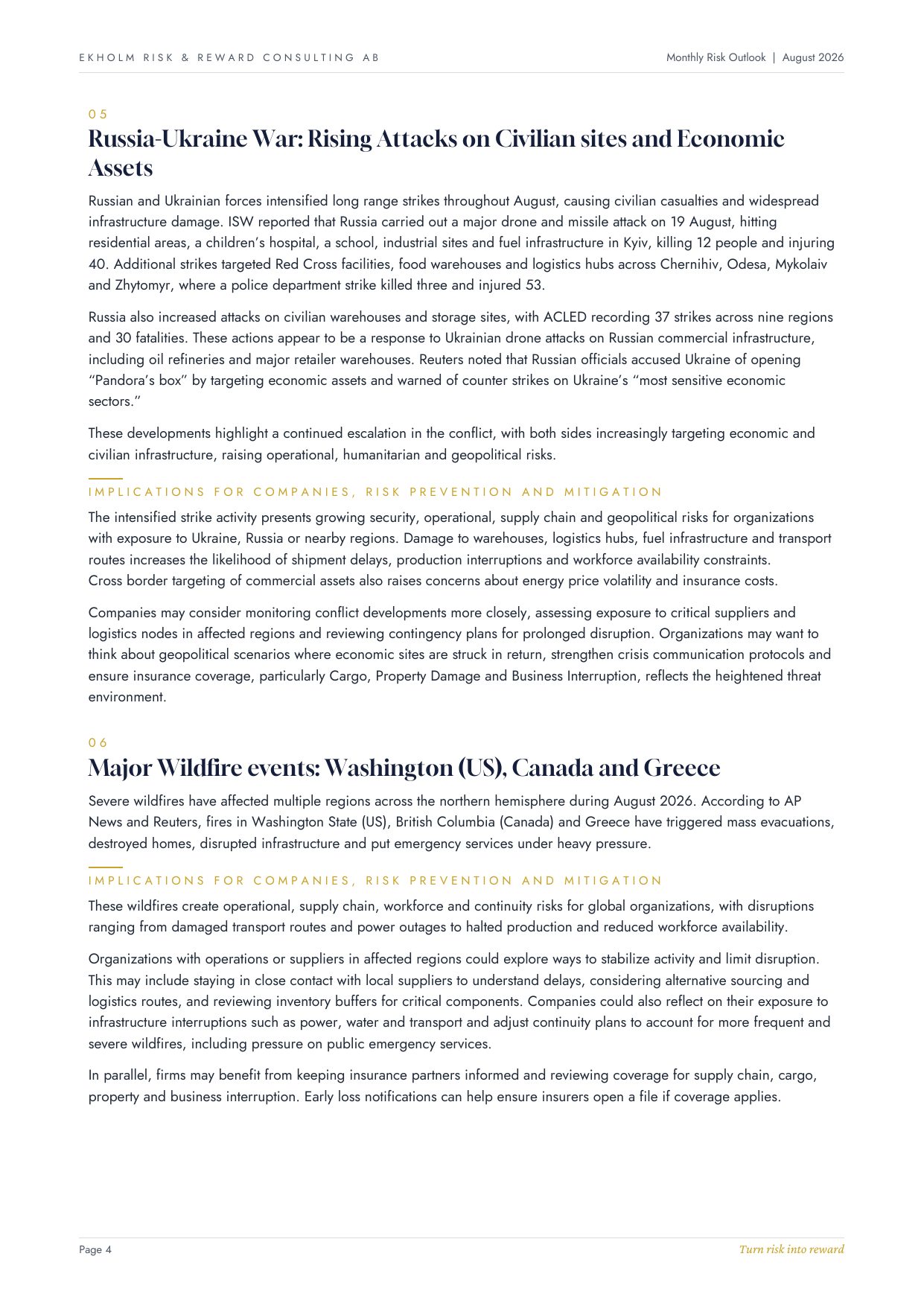 Monthly Risk Outlook | August 2026, page 5