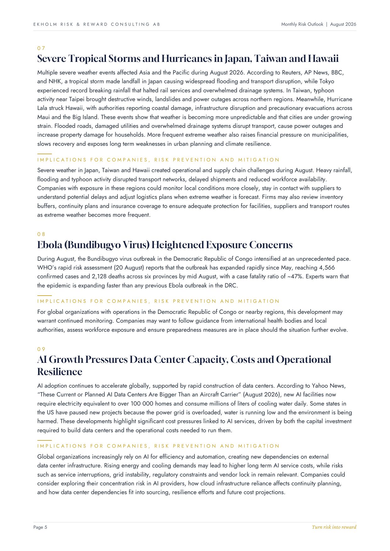 Monthly Risk Outlook | August 2026, page 6