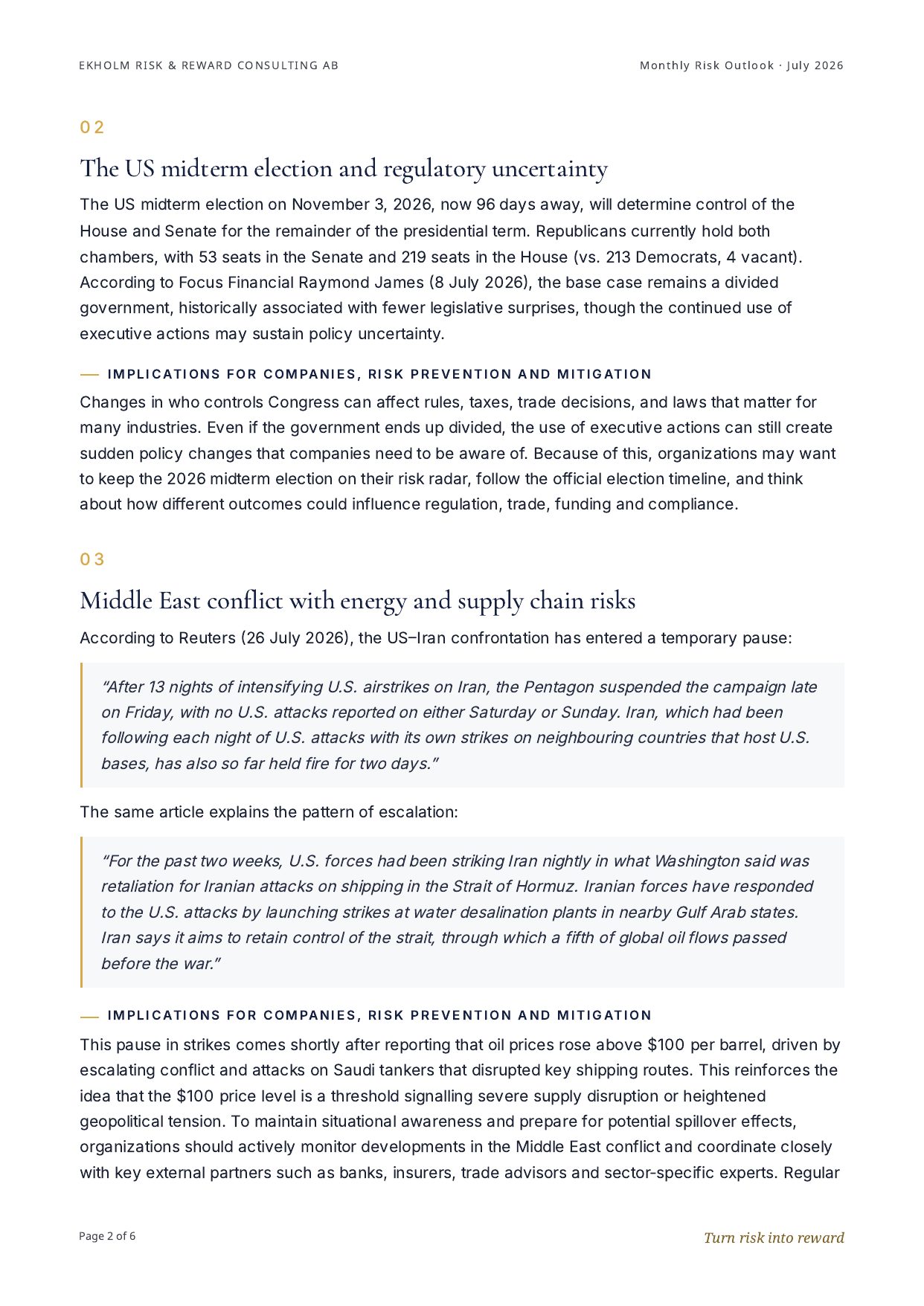Monthly Risk Outlook | July 2026, page 3